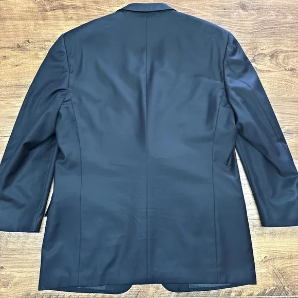 Ermenegildo Zegna Mens US 44 Black Wool2 Button Blazer Professional Lux Office